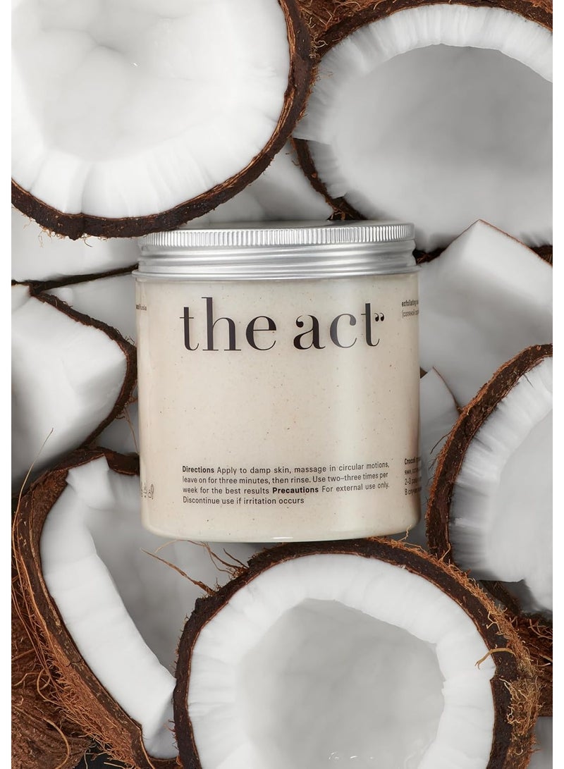The Act Exfoliating Body Scrub with Sea Salt & Coconut - Nourishing Restores Cleanser Body Balm - Home Spa Care, Vegan, Organic (10.58 Oz, Coconut) - Image 3